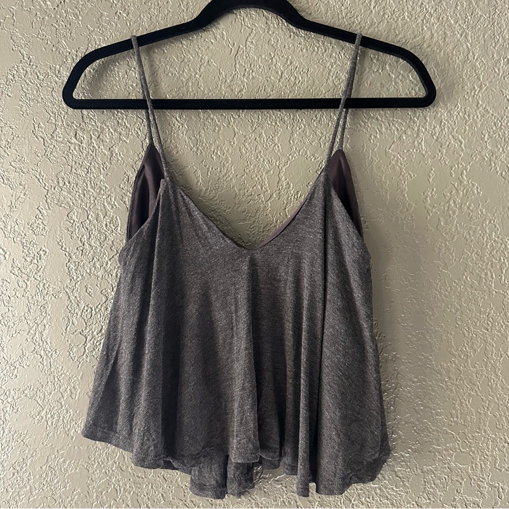 Flowy grey crop top